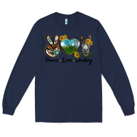 Navy Peace Love Donkey Head Long Sleeve Tee - LillyAllenDesigns