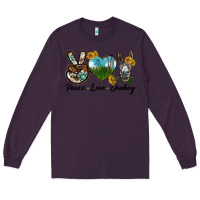 Plum Peace Love Donkey Head Long Sleeve Tee - LillyAllenDesigns