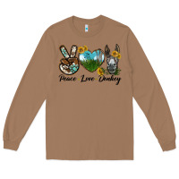 Toasted Coconut Peace Love Donkey Head Long Sleeve Tee - LillyAllenDesigns