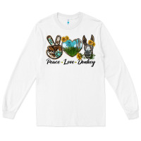 White Peace Love Donkey Head Long Sleeve Tee - LillyAllenDesigns