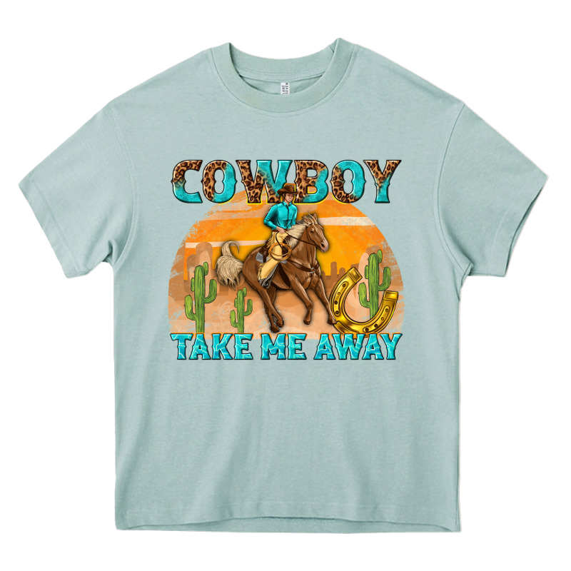 Cowboy Take Me Away Heavy Core Tee by texasbilliewilder | Teevron