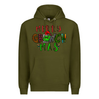 Army Green Merry Grinch Mas Premium Hoodie - Bettercallsaul
