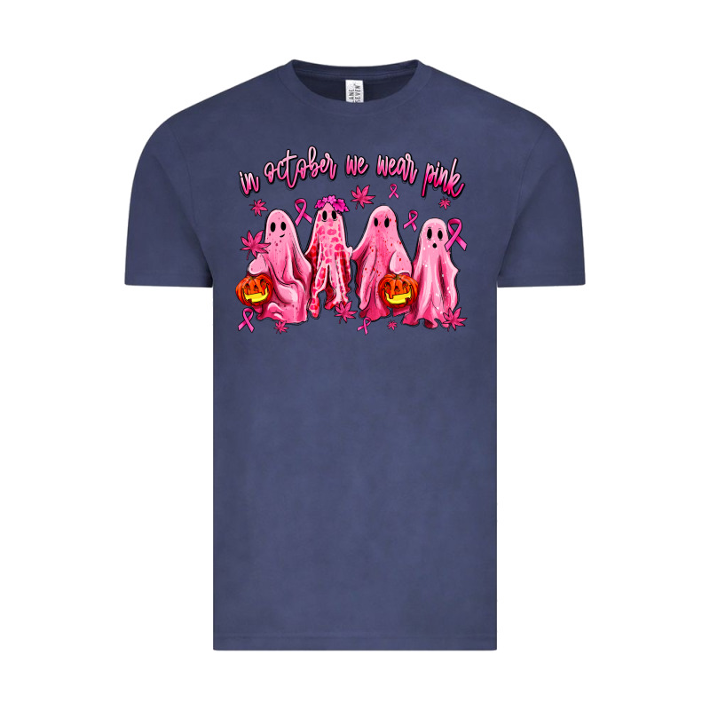 In October We Wear Pink Ghosts Vintage Tee by AdoDesignShop | Teevron
