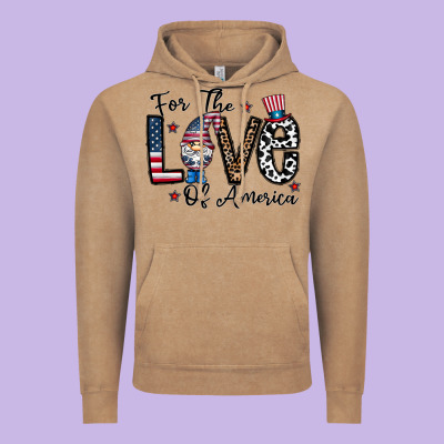 For The Lovee Of America Gnome Vintage Hoodie Designed By Cowhidedigitalart