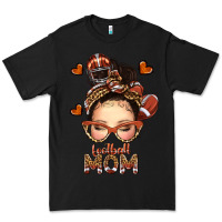 Black football messy bun mom Premium Tee - texasbilliewilder