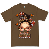 Cacao football messy bun mom Premium Tee - texasbilliewilder