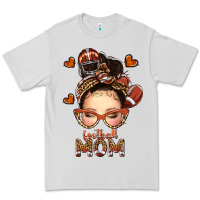 Dove Grey football messy bun mom Premium Tee - texasbilliewilder