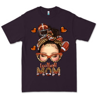 Plum football messy bun mom Premium Tee - texasbilliewilder