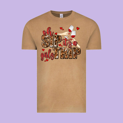 Oh Sip Its A Girls Trip Vintage Tee Designed By Adodesignshop