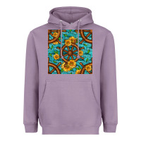 Lavender Lake Boat Rudder And Sunflowers Seamless Pattern Heavyweight Hoodie - BundleAndBundleShop