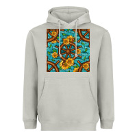 Moon Dust Lake Boat Rudder And Sunflowers Seamless Pattern Heavyweight Hoodie - BundleAndBundleShop