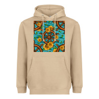Mushroom Lake Boat Rudder And Sunflowers Seamless Pattern Heavyweight Hoodie - BundleAndBundleShop