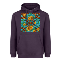 Plum Lake Boat Rudder And Sunflowers Seamless Pattern Heavyweight Hoodie - BundleAndBundleShop