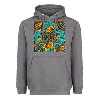 Storm Lake Boat Rudder And Sunflowers Seamless Pattern Heavyweight Hoodie - BundleAndBundleShop