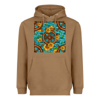 Toasted Coconut Lake Boat Rudder And Sunflowers Seamless Pattern Heavyweight Hoodie - BundleAndBundleShop