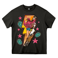 Asphalt cowgirl with lightning bolt Heavy Core Tee - texasbilliewilder