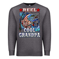 Charcoal Heather reel cool grandpa american flag bass Premium Sweatshirt - LillyAllenDesigns