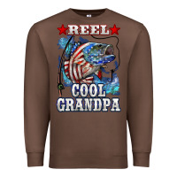 Chestnut reel cool grandpa american flag bass Premium Sweatshirt - LillyAllenDesigns
