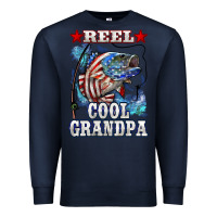 Navy reel cool grandpa american flag bass Premium Sweatshirt - LillyAllenDesigns
