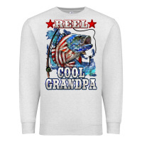 Oatmeal Heather reel cool grandpa american flag bass Premium Sweatshirt - LillyAllenDesigns