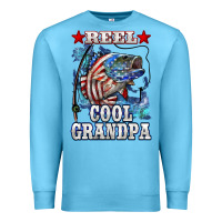 Ocean Blue reel cool grandpa american flag bass Premium Sweatshirt - LillyAllenDesigns