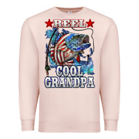Pale Pink reel cool grandpa american flag bass Premium Sweatshirt - LillyAllenDesigns
