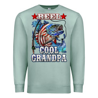 Seafoam reel cool grandpa american flag bass Premium Sweatshirt - LillyAllenDesigns