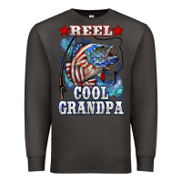Smoke reel cool grandpa american flag bass Premium Sweatshirt - LillyAllenDesigns