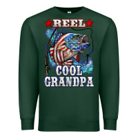 Sports Green reel cool grandpa american flag bass Premium Sweatshirt - LillyAllenDesigns