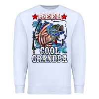 Reel Cool Grandpa American Flag Bass Premium Sweatshirt | Teevron