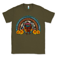 Army Green saddle sunflower horseshoe rainbow Classic Tee - Artiststas