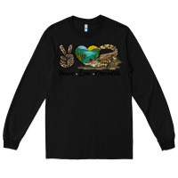 Black Peace Love Crocodile Long Sleeve Tee - LillyAllenDesigns