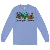 Colony Blue Peace Love Crocodile Long Sleeve Tee - LillyAllenDesigns