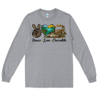 Heather Grey Peace Love Crocodile Long Sleeve Tee - LillyAllenDesigns