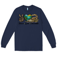 Navy Peace Love Crocodile Long Sleeve Tee - LillyAllenDesigns