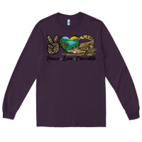 Plum Peace Love Crocodile Long Sleeve Tee - LillyAllenDesigns