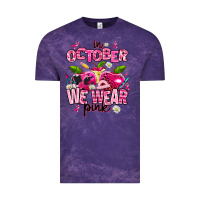 Cloud Purple in october we wear pink teachers Vintage Tee - AdoDesignShop