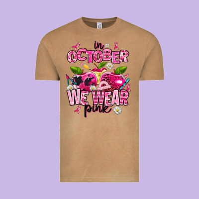 In October We Wear Pink Teachers Vintage Tee Designed By Adodesignshop