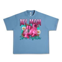 Pebble Blue Breast Cancer My Mom Is A Fighter Urban Heavy Tee - Artiststas