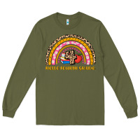 Army Green back to school rainbow hello fourth grade Long Sleeve Tee - AdoDesignShop