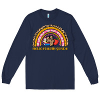 Navy back to school rainbow hello fourth grade Long Sleeve Tee - AdoDesignShop