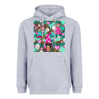 Heather Grey Hairdresser Gnomes With Hearts And Pearls With Leopard Heavyweight Hoodie - BundleAndBundleShop