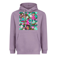 Lavender Hairdresser Gnomes With Hearts And Pearls With Leopard Heavyweight Hoodie - BundleAndBundleShop