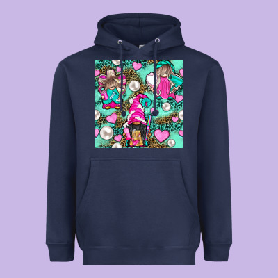 Hairdresser Gnomes With Hearts And Pearls With Leopard Heavyweight Hoodie Designed By Bundleandbundleshop