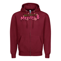 Burgundy having a menty b, cute and trendy Zipper Hoodie - MaliasSmallBusiness