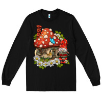 Black welcome gnome ladybug Long Sleeve Tee - BarkalooDesign