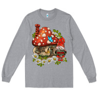 Heather Grey welcome gnome ladybug Long Sleeve Tee - BarkalooDesign