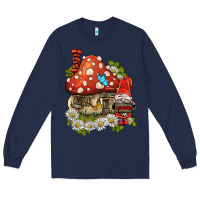 Navy welcome gnome ladybug Long Sleeve Tee - BarkalooDesign