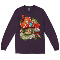 Plum welcome gnome ladybug Long Sleeve Tee - BarkalooDesign