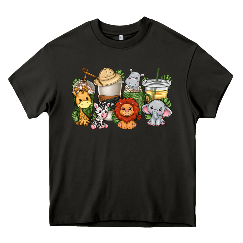 Cute Baby Safari Animals Coffee Cups Heavy Core Tee by texasbilliewilder | Teevron